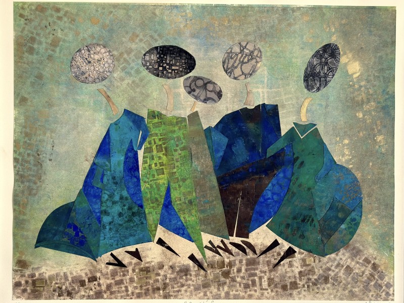 Socialité &ndash; Monoprint/Collage (52 x 72 cm)