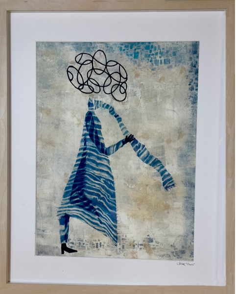 Unspooled (Monoprint-Collage 20" x 17")
